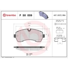 BREMBO fékbetétkészlet, tárcsafék P 50 059 autóalkatrész