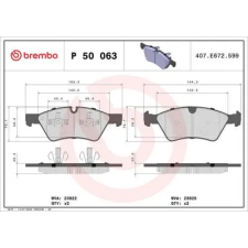 BREMBO fékbetétkészlet, tárcsafék P 50 063 autóalkatrész