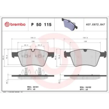 BREMBO fékbetétkészlet, tárcsafék P 50 115 fékbetét