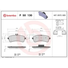 BREMBO fékbetétkészlet, tárcsafék P 50 130 autóalkatrész