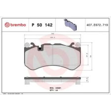 BREMBO fékbetétkészlet, tárcsafék P 50 142 fékbetét