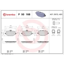 BREMBO fékbetétkészlet, tárcsafék P 50 168 autóalkatrész