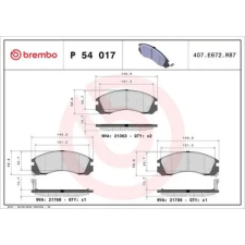 BREMBO fékbetétkészlet, tárcsafék P 54 017 autóalkatrész