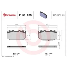 BREMBO fékbetétkészlet, tárcsafék P 56 025 autóalkatrész