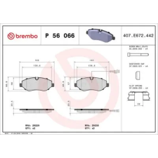 BREMBO fékbetétkészlet, tárcsafék P 56 066 autóalkatrész