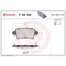 BREMBO fékbetétkészlet, tárcsafék P 59 040 autóalkatrész