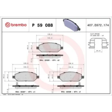 BREMBO fékbetétkészlet, tárcsafék P 59 088 autóalkatrész