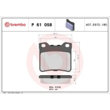 BREMBO fékbetétkészlet, tárcsafék P 61 058 autóalkatrész