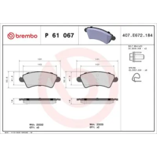 BREMBO fékbetétkészlet, tárcsafék P 61 067 fékbetét
