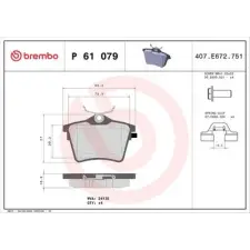 BREMBO fékbetétkészlet, tárcsafék P 61 079 fékbetét