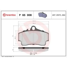 BREMBO fékbetétkészlet, tárcsafék P 65 008 fékbetét