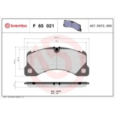 BREMBO fékbetétkészlet, tárcsafék P 65 021 autóalkatrész