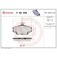 BREMBO fékbetétkészlet, tárcsafék P 68 008 autóalkatrész