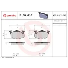 BREMBO fékbetétkészlet, tárcsafék P 68 010 fékbetét
