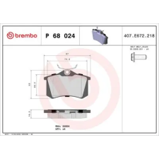 BREMBO fékbetétkészlet, tárcsafék P 68 024 autóalkatrész