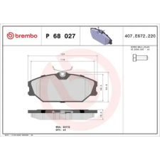 BREMBO fékbetétkészlet, tárcsafék P 68 027 autóalkatrész