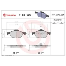 BREMBO fékbetétkészlet, tárcsafék P 68 029 autóalkatrész