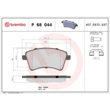 BREMBO fékbetétkészlet, tárcsafék P 68 044 autóalkatrész