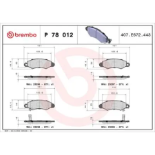 BREMBO fékbetétkészlet, tárcsafék P 78 012 autóalkatrész