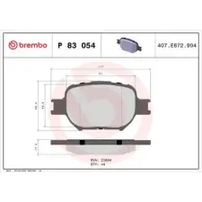 BREMBO fékbetétkészlet, tárcsafék P 83 054 autóalkatrész