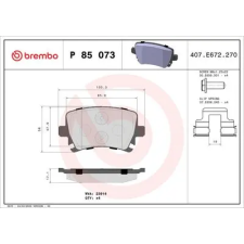 BREMBO fékbetétkészlet, tárcsafék P 85 073 autóalkatrész