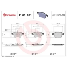 BREMBO fékbetétkészlet, tárcsafék P 85 081 autóalkatrész