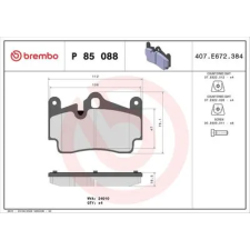 BREMBO fékbetétkészlet, tárcsafék P 85 088 autóalkatrész