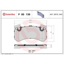 BREMBO fékbetétkészlet, tárcsafék P 85 136 autóalkatrész