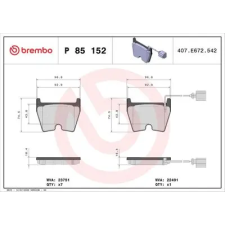 BREMBO fékbetétkészlet, tárcsafék P 85 152 autóalkatrész