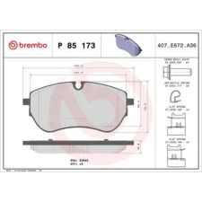 BREMBO fékbetétkészlet, tárcsafék P 85 173 autóalkatrész