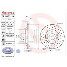 BREMBO féktárcsa 09.B463.1X autóalkatrész
