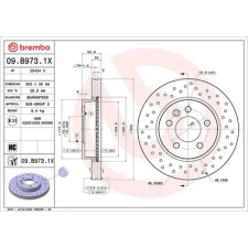 BREMBO féktárcsa 09.B973.1X autóalkatrész