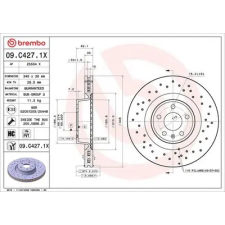 BREMBO féktárcsa 09.C427.1X autóalkatrész