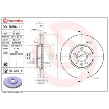 BREMBO féktárcsa 09.D250.11 autóalkatrész