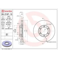 BREMBO féktárcsa 09.E167.10 autóalkatrész