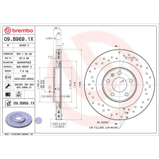 BREMBO féktárcsa BREMBO 09.B969.1X féktárcsa
