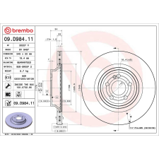 BREMBO féktárcsa BREMBO 09.D984.11 féktárcsa