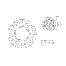 BREMBO Oro Fix féktárcsa - 68B40760 motorkerékpár féktárcsa