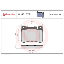 BREMBO Sada brzdových destiček P 50 073 autóalkatrész