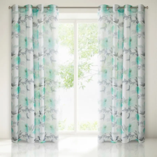  Briana mintás dekor függöny Fehér/szürke/türkiz 140x250 cm lakástextília