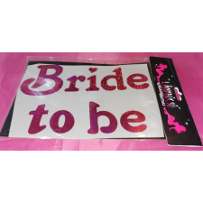 Bride to be, textilre vasalható matrica, 1 db party kellék
