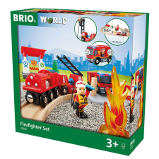 Brio 33815 Sürgősségi tűzoltó szett autópálya és játékautó