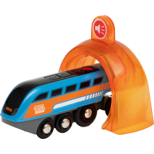 BRIO Smart Tech Sound: Locomotive vonat - Kék autópálya és játékautó