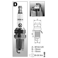BRISK zapalovací svíčka DOR12YS-1 řada Silver Racing autóalkatrész
