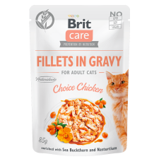 Brit Care Cat Fillets in Gravy Choice Chicken 24x85 g macskaeledel