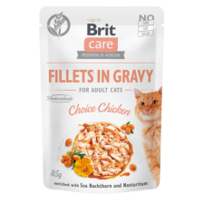 Brit Care Cat Fillets in Gravy Choice Chicken  85 g macskaeledel