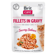  Brit Care Cat Fillets in Gravy with Savory Salmon – 4×85 g macskaeledel