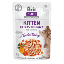 Brit Care Cat Kitten Fillets in Gravy with Tender Turkey 85 g macskaeledel