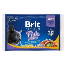 Brit Premium Cat 4x100 g alutasakos halas / tőkehal & lazac & pisztráng 100276 macskaeledel