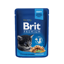 Brit Premium Cat alutasak Chicken Chunks for Kitten 100g macskaeledel